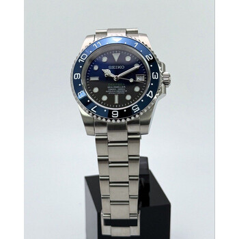 Custom Seiko Mod • Deepsea Chrome Blue Dual Time • 40mm